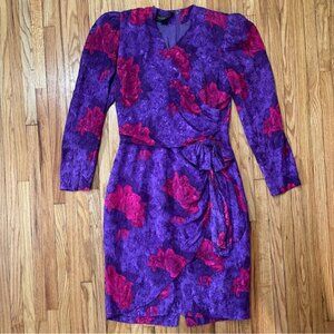Vintage Floral Silk Dress